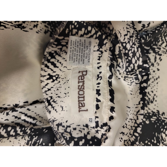 Vintage Personal Polyester Blouse neck tie and button shoulder Womens 12 - Picture 3 of 6